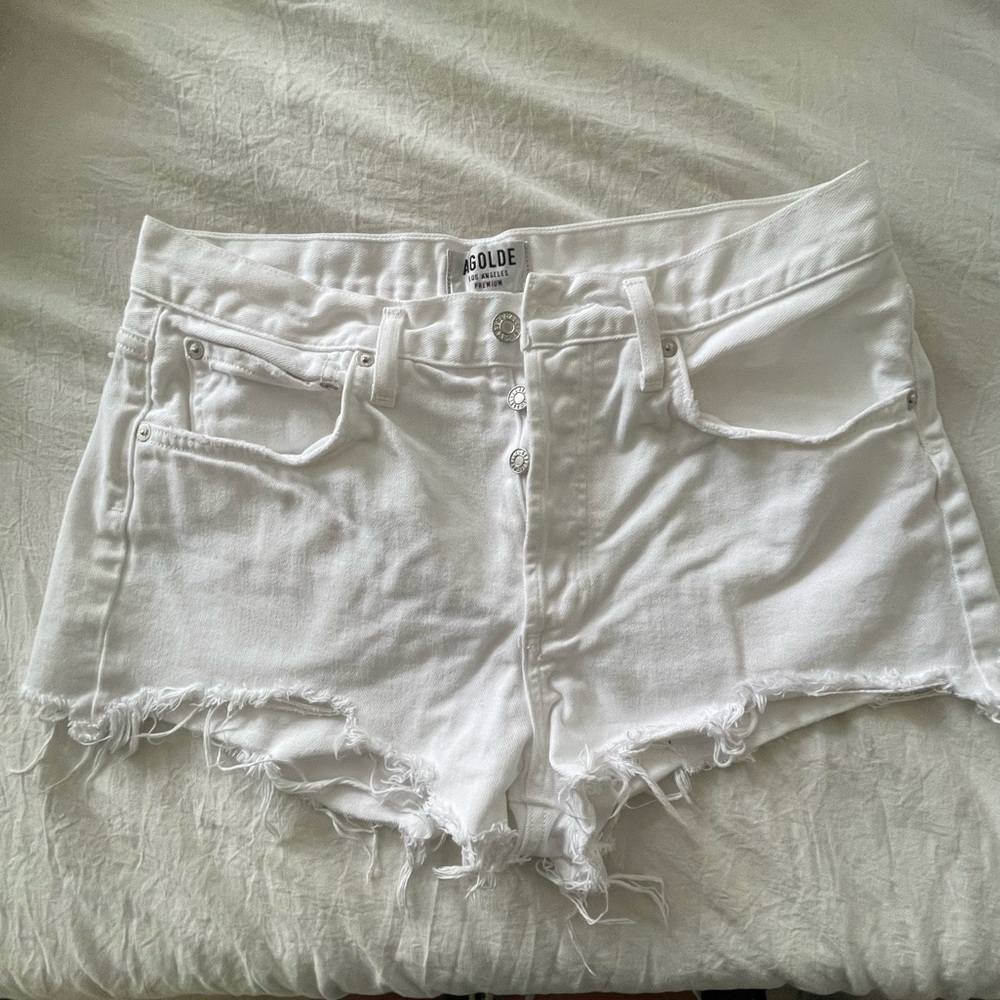 White Agolde Denim Shorts
